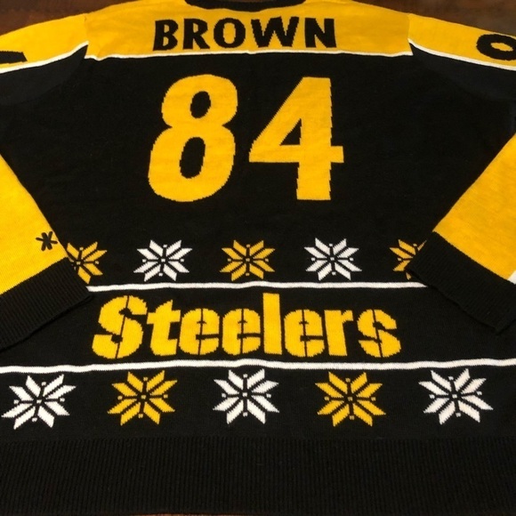 NFL TEAM APPAREL - STEELERS ANTONIO BROWN SWEATER SIZE 2XL - Picture 9 of 10